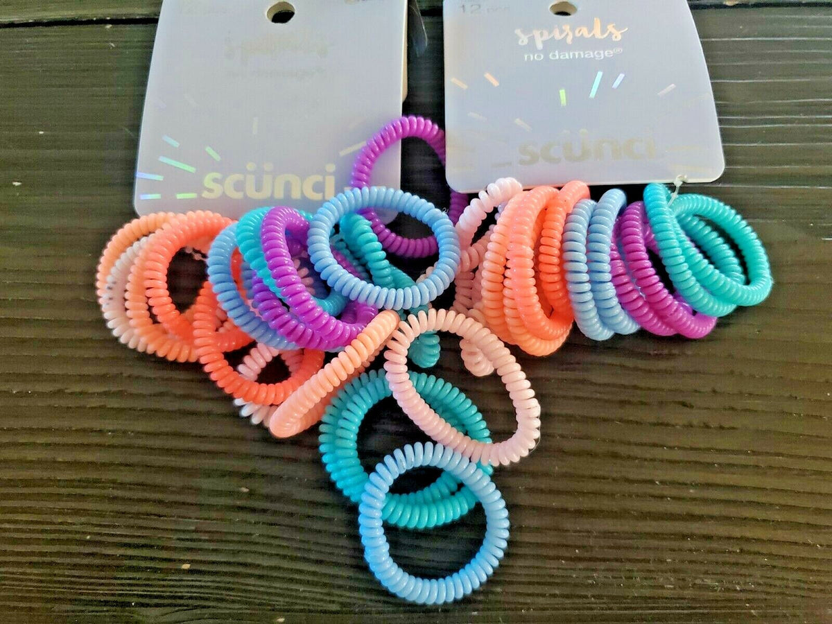 2 Pack 24ct Each Scunci No Damage Hair Spirals Free Shipping