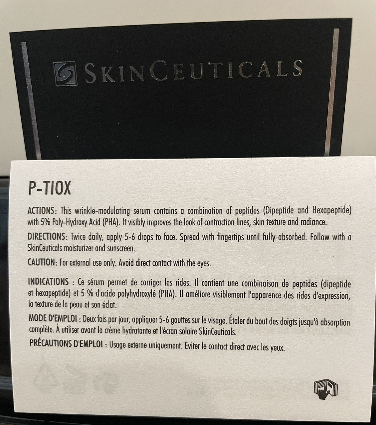 Peptide Wrinkle Serum for Face - SkinCeuticals P-Tiox 0.13oz x 5 Fresh & Authentic
