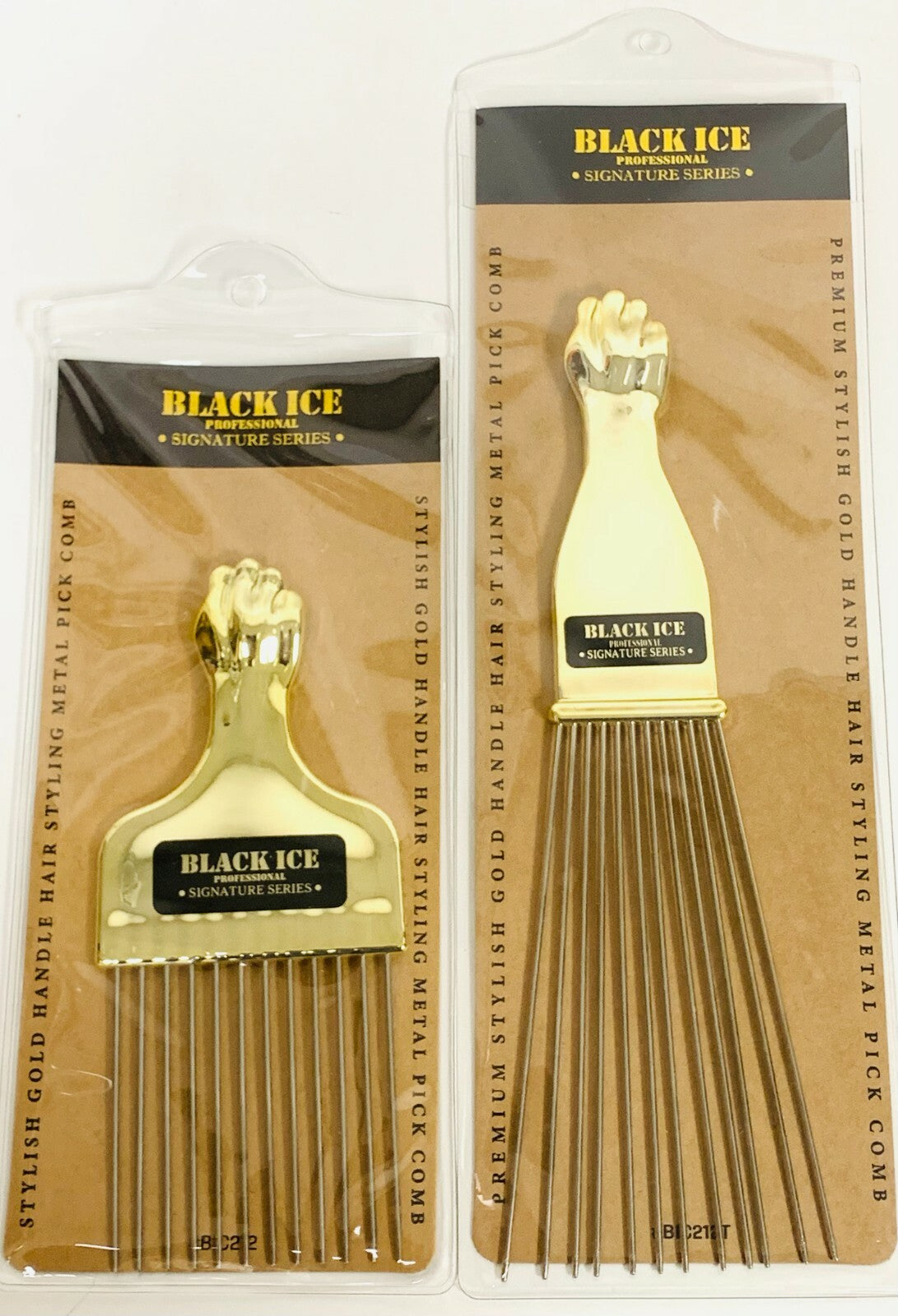 Metal Pick Comb with Fist Handle - Professional Salon & Barber Use - Multiple Styles