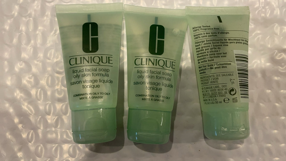 Clinique Oily Skin Liquid Facial Soap 3-Pack 1oz/30ml - Gentle Cleansing Set