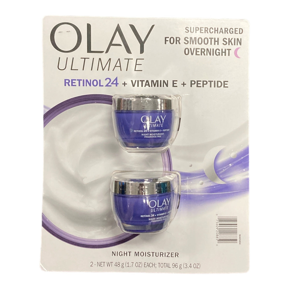 Retinol Night Moisturizer with Vitamin E & Peptides - 1.7oz 2 Pack