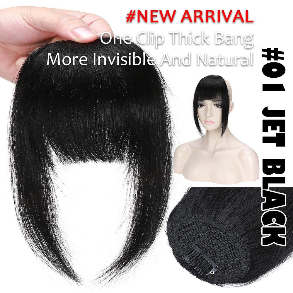 Clip-In Thick Fringe Bang Hair Extensions for Women - Remy Human Hair
