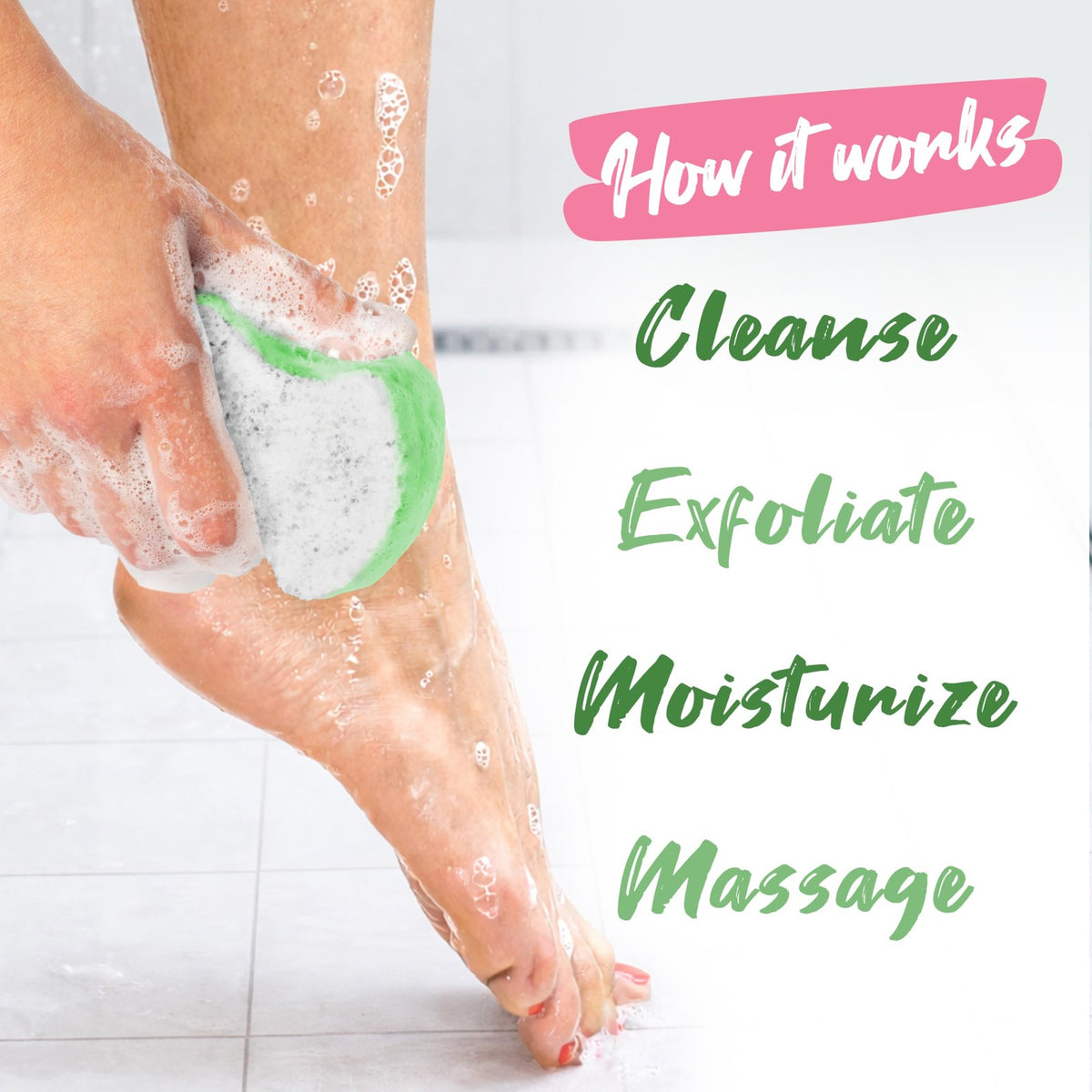 Spongables Pedi Scrub Foot Exfoliating 20+ Wash 1 Count (Pack of 3),