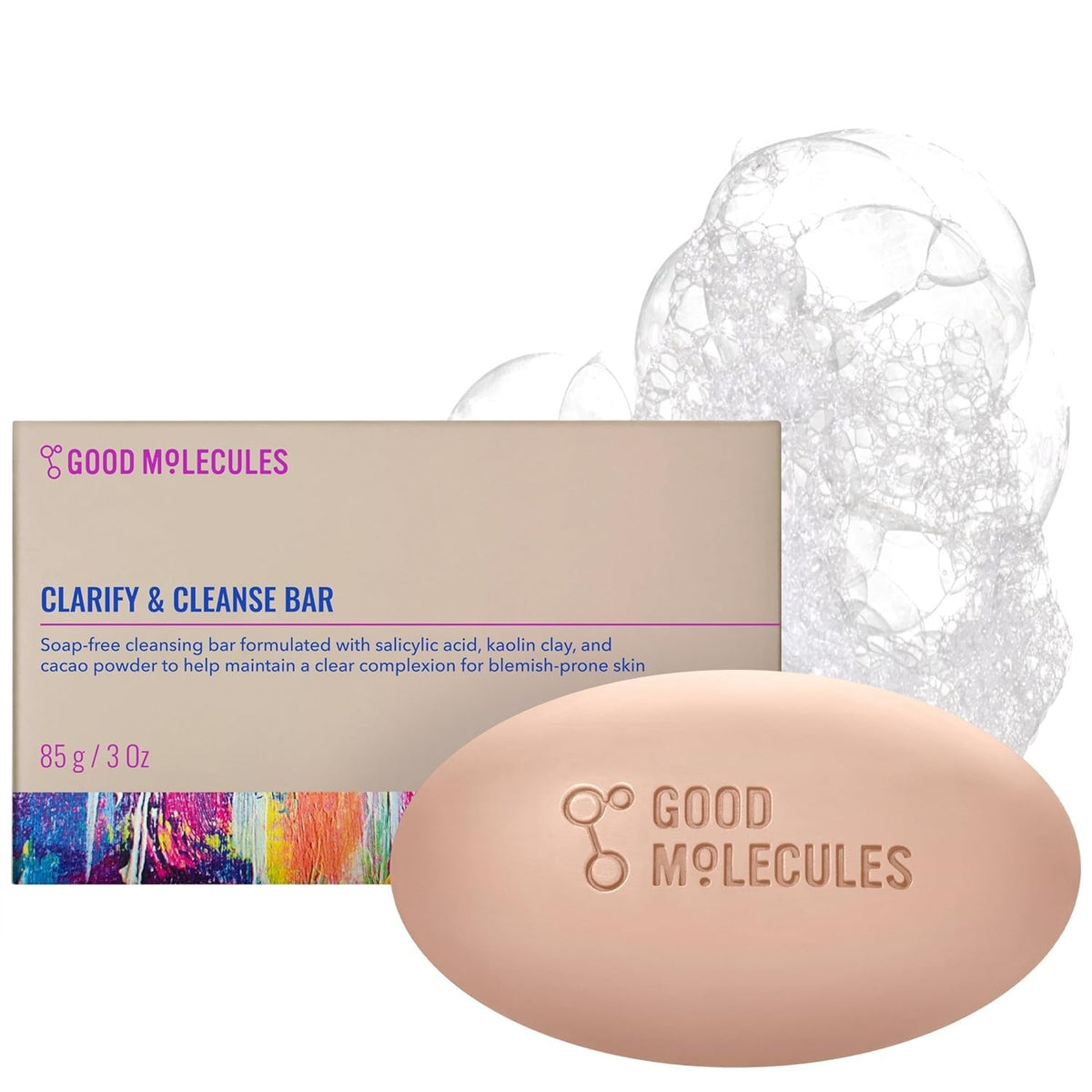 Soap-Free Facial Cleanser with Salicylic Acid - 3.15 Oz - Gentle, Detoxifying Bar for Oily & Acne-Prone Skin