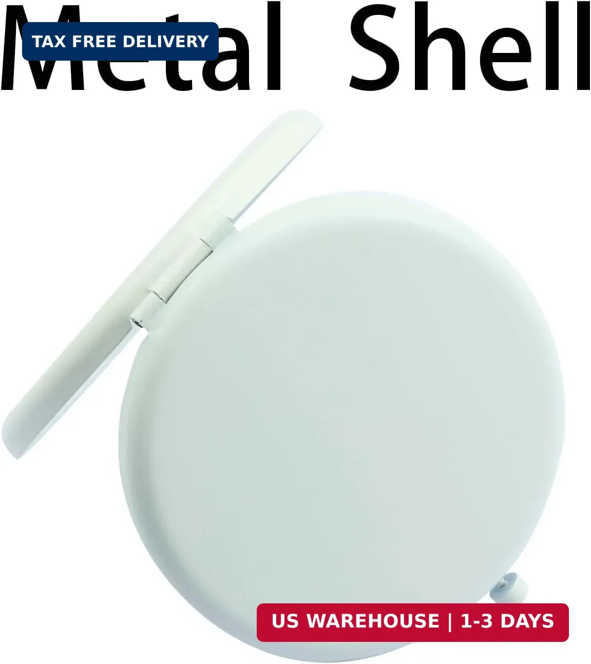 Portable Double-Sided Compact Mirror for Purse, 1X/2X Magnification, Metal Shell