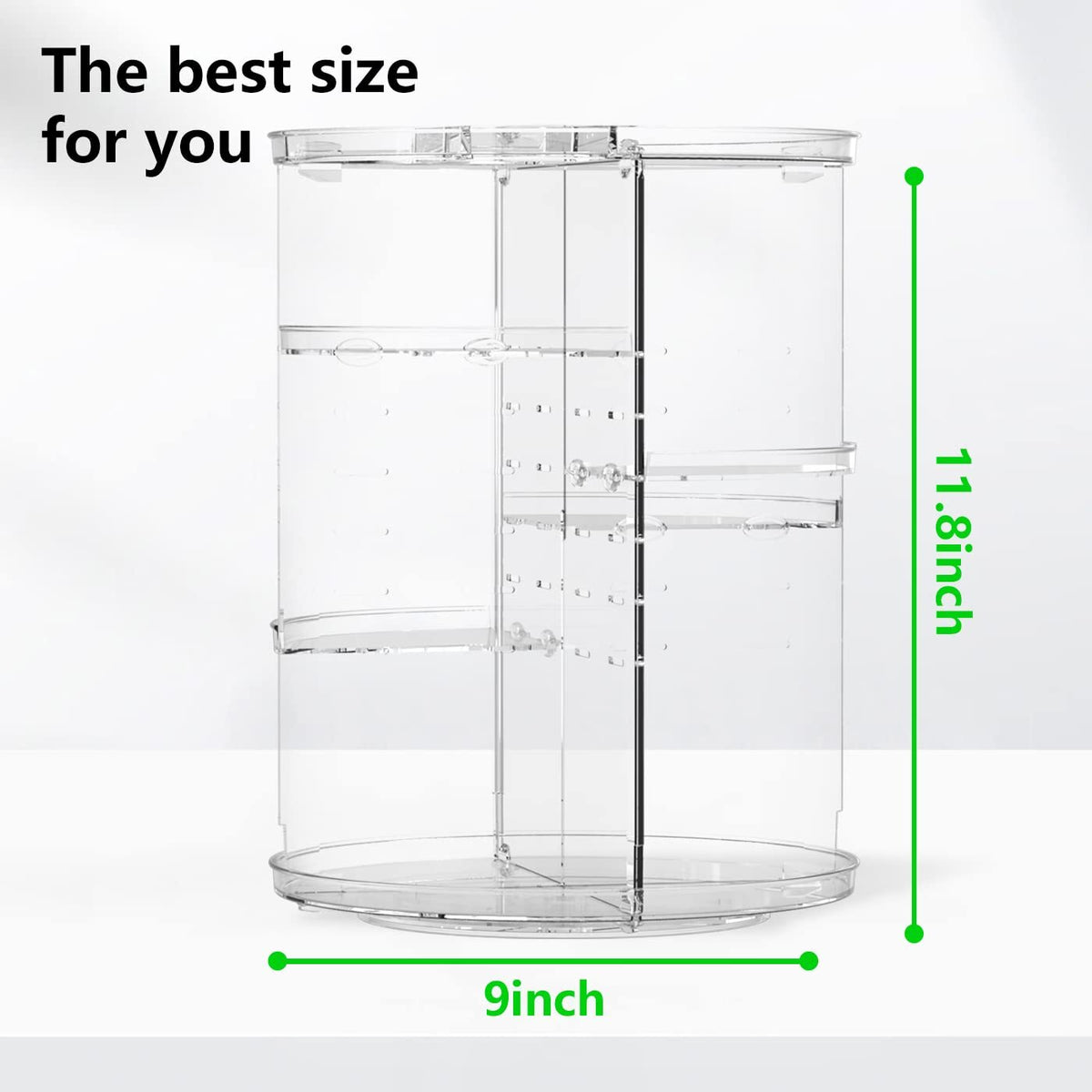 Large Capacity 360° Acrylic Rotation Makeup Organizer with Sturdy Build