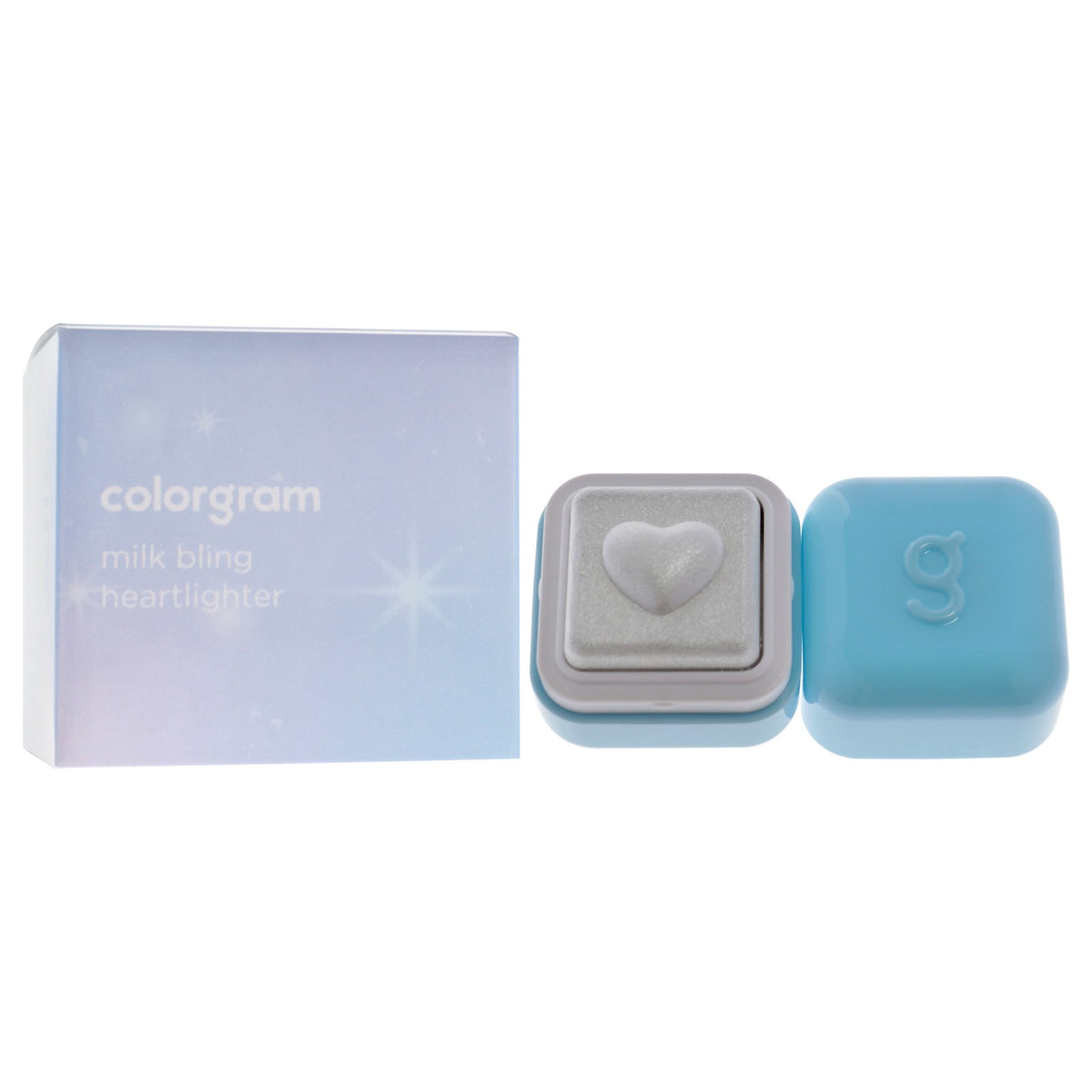 Women’s Heart-Shaped Highlighter - Bubbles Blue Shimmery Glow Makeup