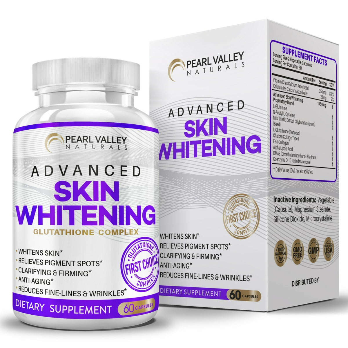 L Glutathione Collagen Skin Whitening Serum for Dark Spots & Acne