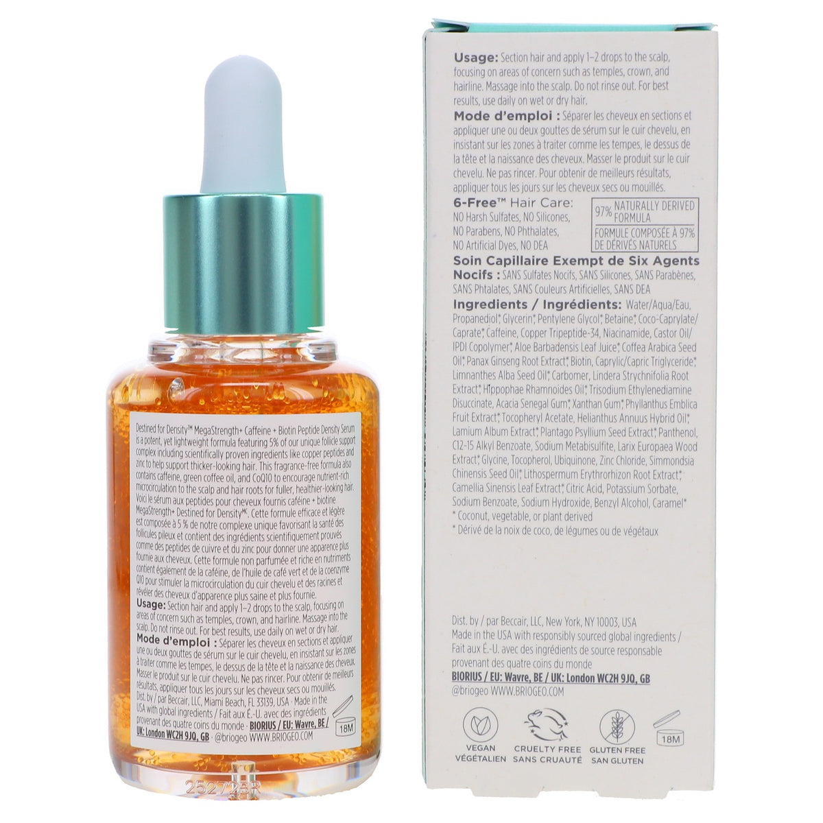 Hair Growth Serum with Caffeine & Biotin for Thicker Hair - 1.5 oz