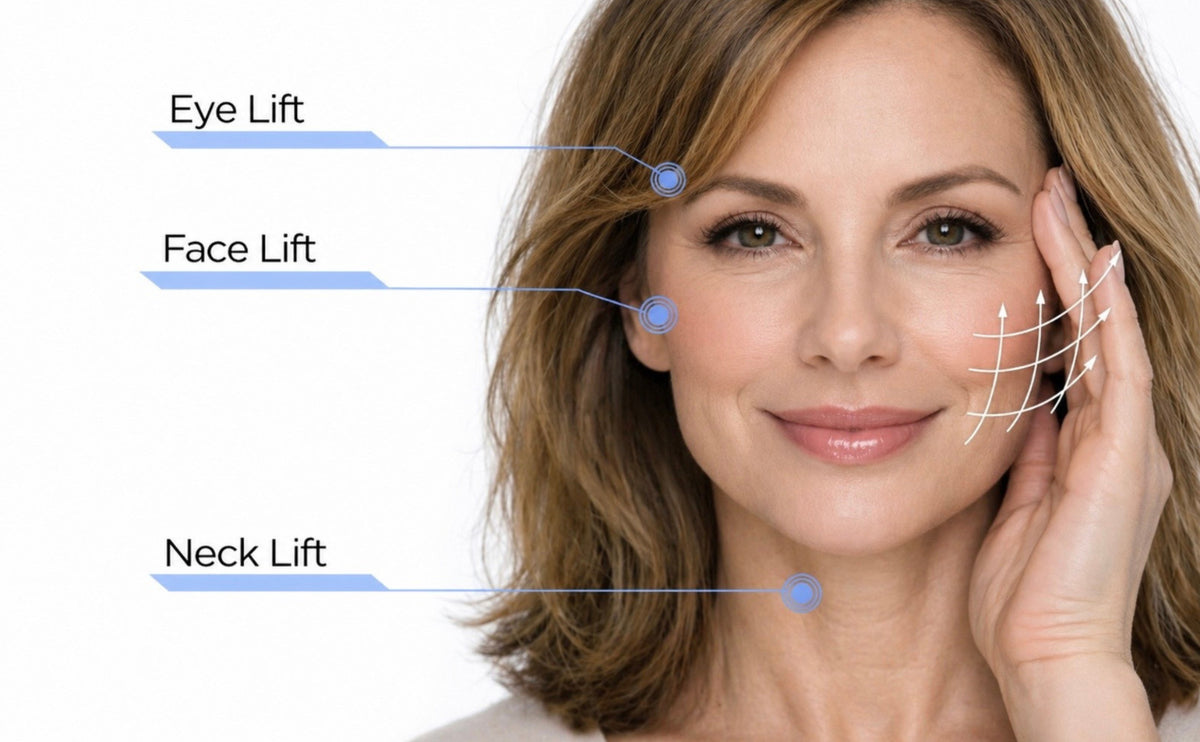 Instant Face and Neck Lift Tape Refill Set - 40 Hypoallergenic Clear Strips for Skin Tightening