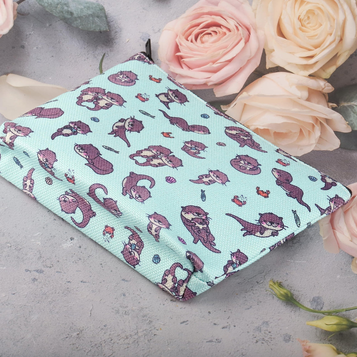 Sea Otter Makeup Bag Canvas Otter Gift Cosmetic Pouch Travel Organizer