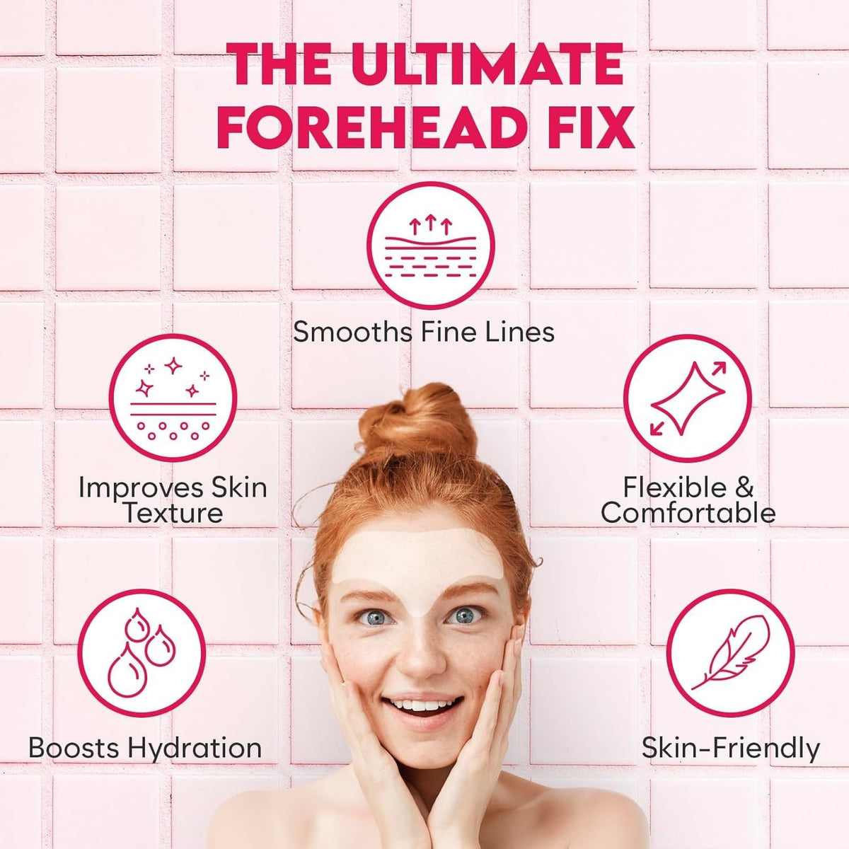 Forehead Wrinkle Patches with Hyaluronic Acid & Peptides (16pcs)