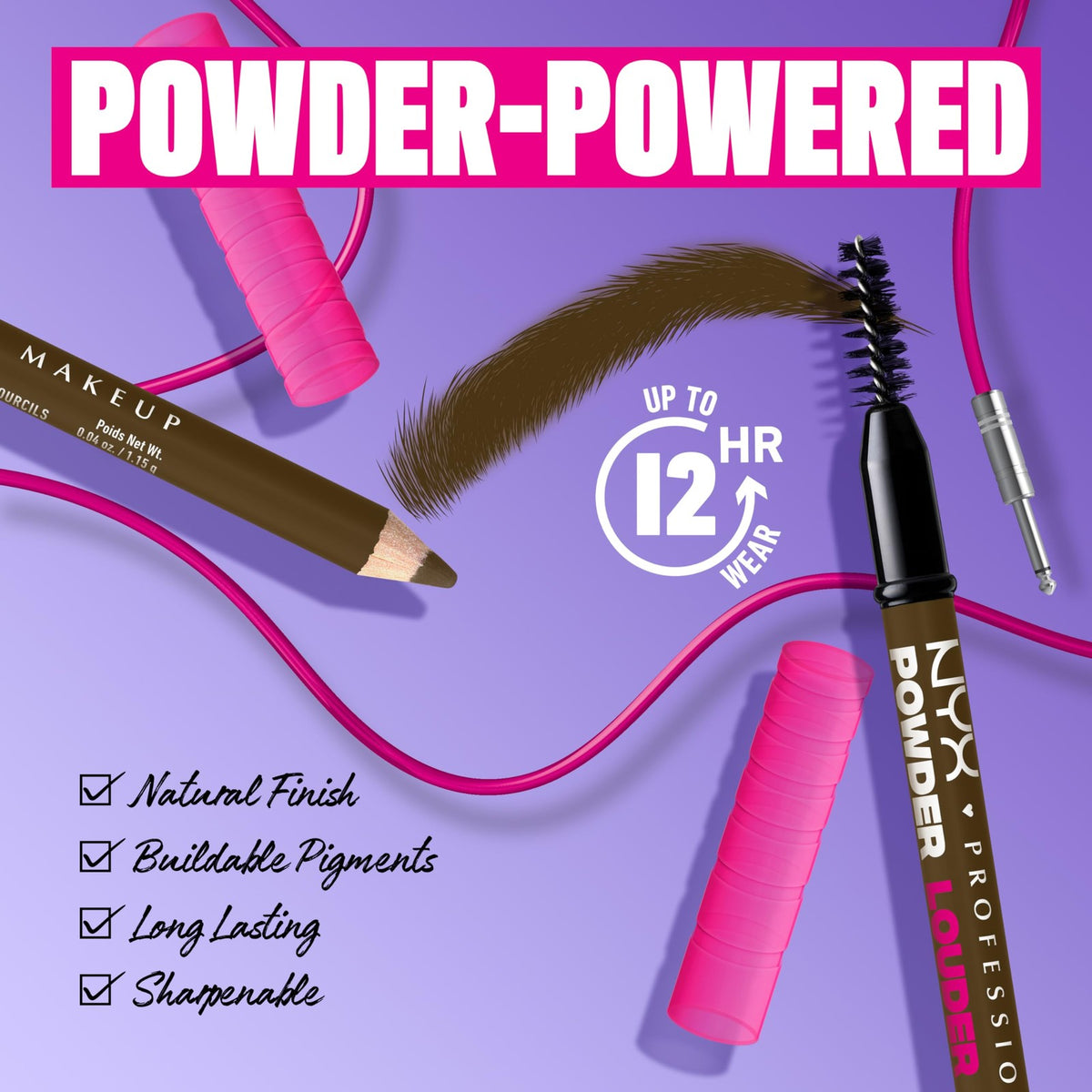 Voluminous Eyebrow Pencil with 12HR Wear, Taupe Shade - Cruelty-Free