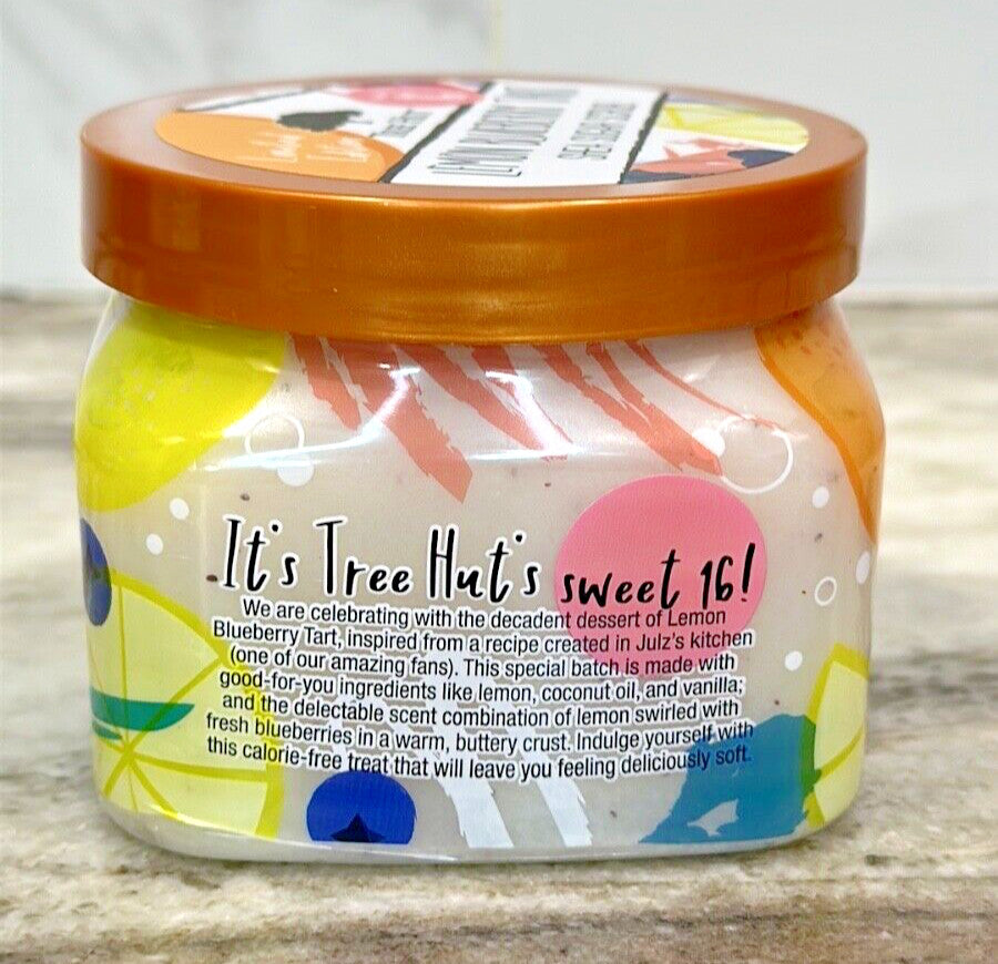 Tree Hut Lemon Blueberry Tart Sugar Scrub 18oz Exfoliating Body NEW