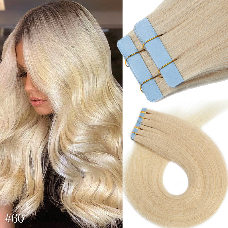 Double Sided Hair Extension Tape 40PCS Thick Remy Human Hair Skin Weft