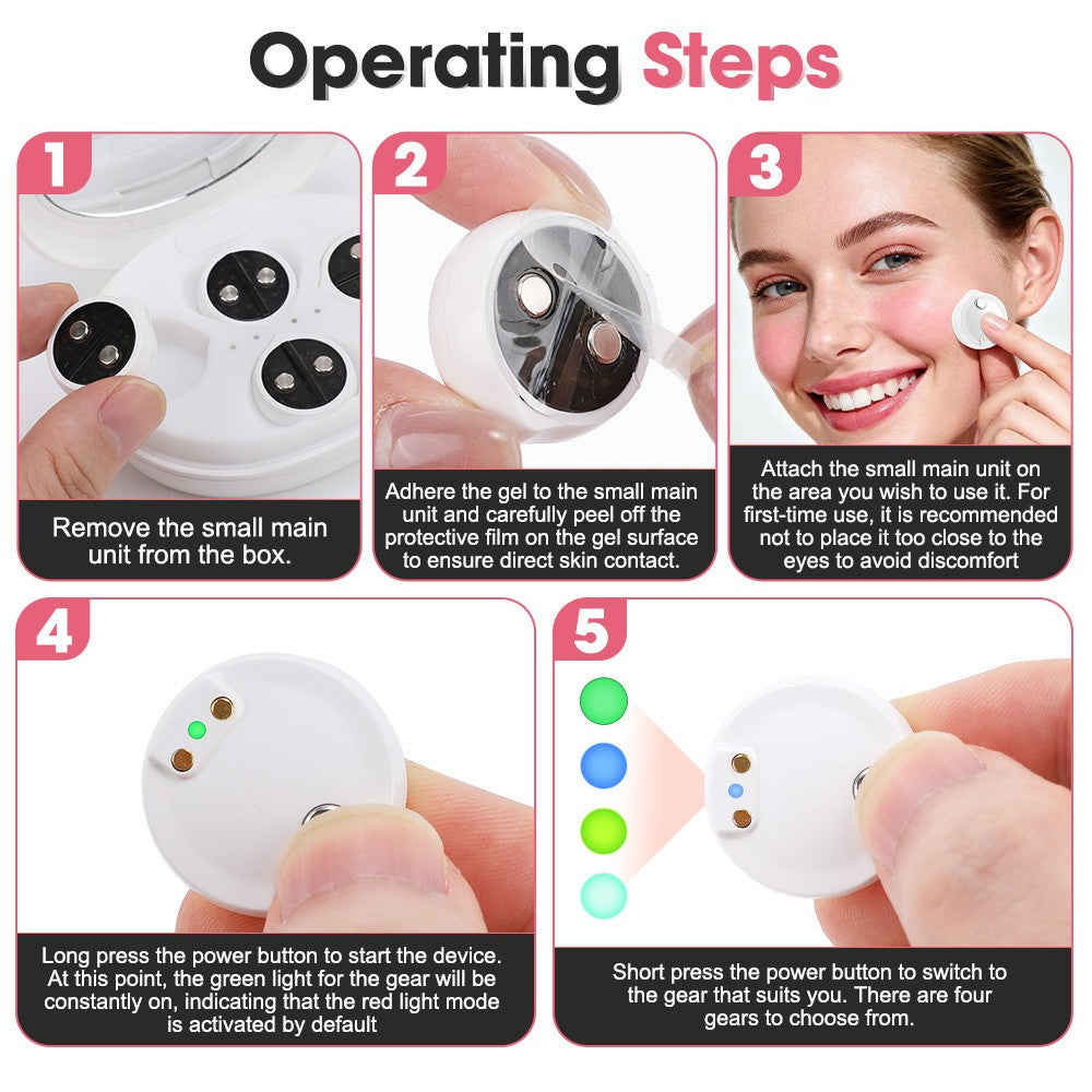 Microcurrent Red Light Therapy Eye & Facial Massager for Dark Circles & Skin Tightening