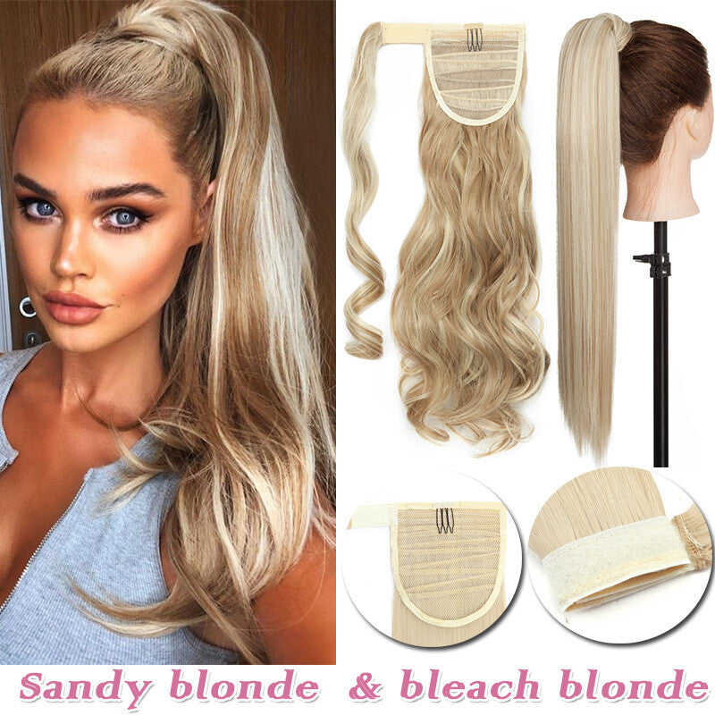 Clip-In Thick Hair Ponytail Extension - Real Human Hair, Various Lengths & Colors