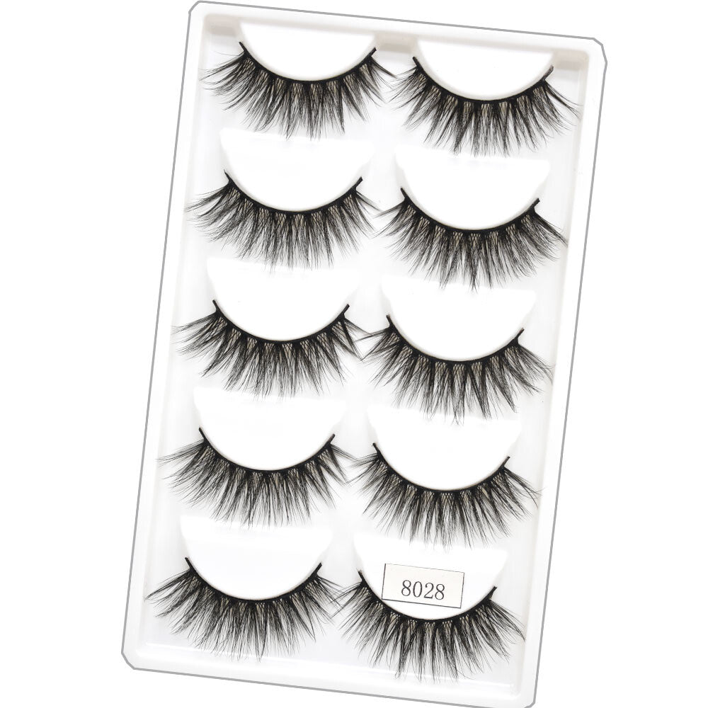 False Eyelashes 3D Mink Style Full Strip Lashes Natural Glam Reusable