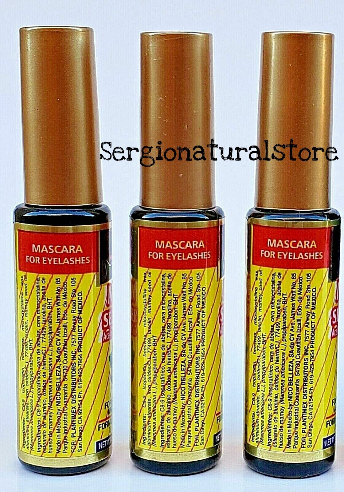 Mascara with Mamey Seed Oil - Black Eyelash Enhancer Set 3 Pack