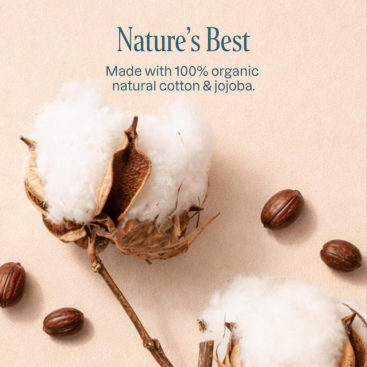 Organic Cotton Makeup Remover Pads with Jojoba Oil - 300 Count