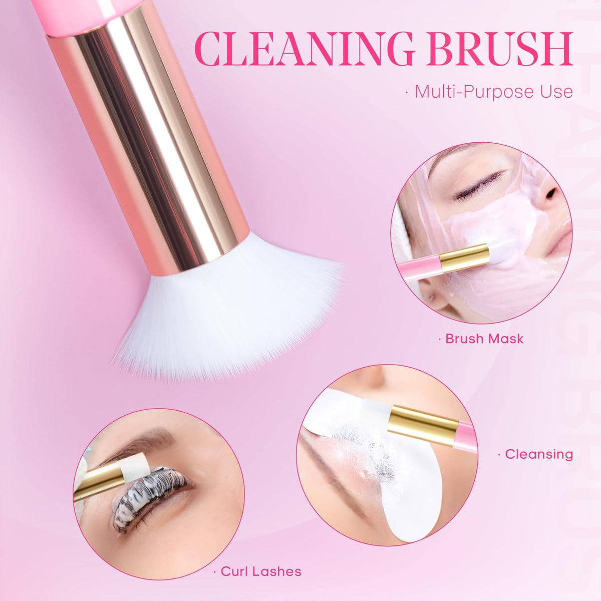 Eyelash Extension Lash Shampoo Kit - Gentle 60ml Cleanser & Brush Set