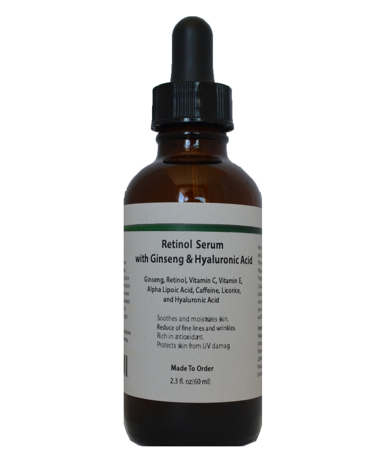 Retinol Face Serum with Ginseng Hyaluronic Acid Caffeine Vitamin C E for Youthful Skin