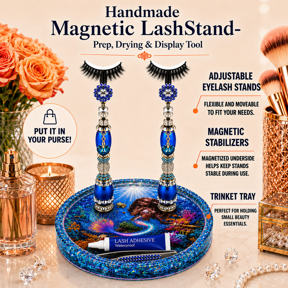 Magnetic Lash Stand - Handmade Lash Prep, Drying & Display