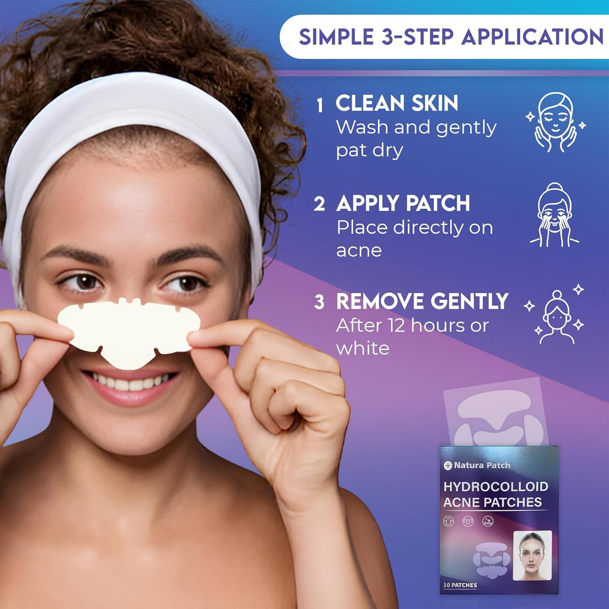 Full Face Hydrocolloid Acne Patches - Large Zit Stickers for All Skin Types