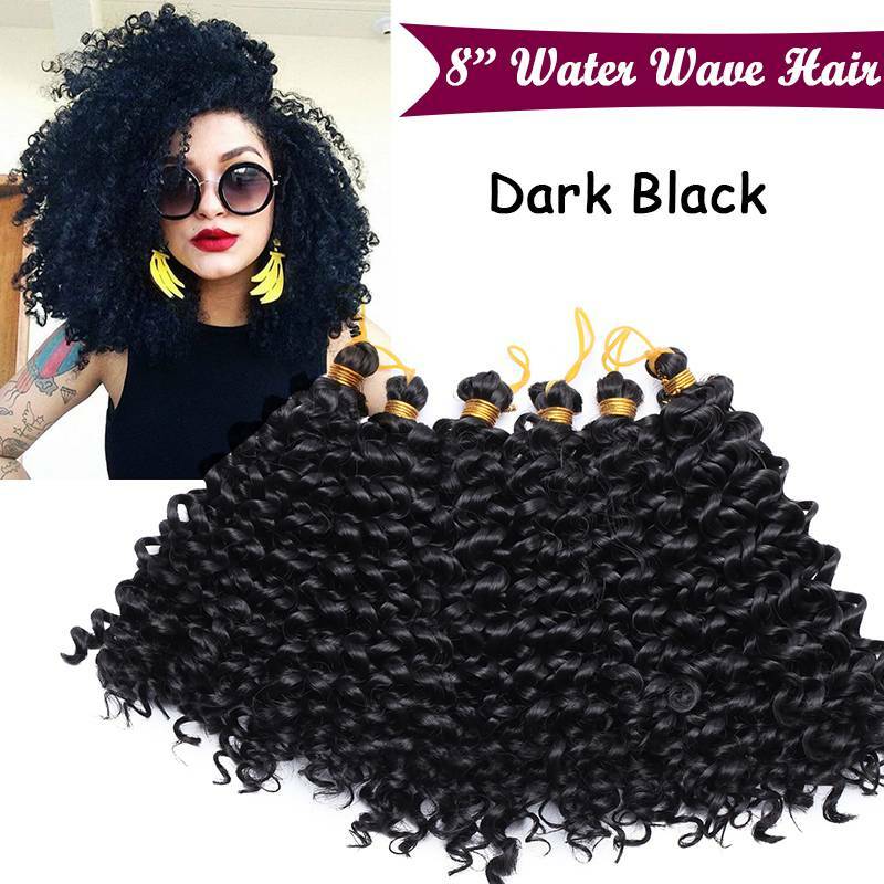 Water Wave Crochet Hair Extensions - Deep Curly Synthetic Braids, Multiple Lengths & Colors
