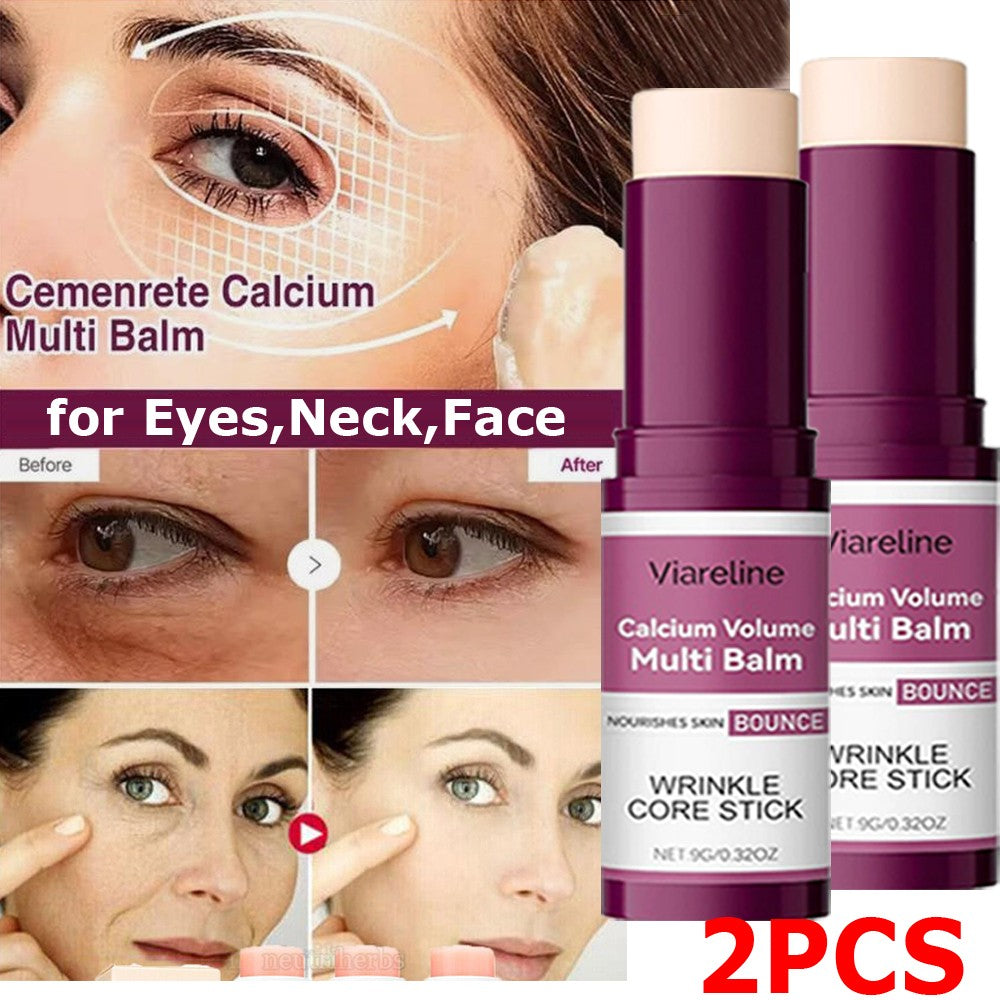 Calcium Collagen Plumping Balm Stick for Neck Face & Eye Deep Moisturizing Set