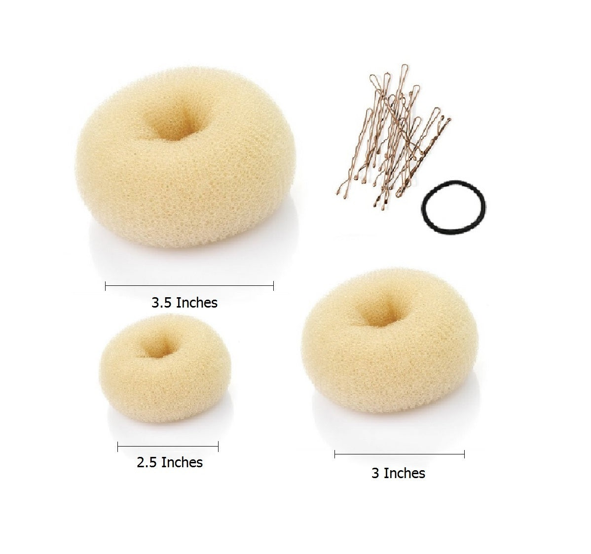 3pcs Hair Donuts Bun Maker Ring Style Mesh Chignon Ballet Dance Sock