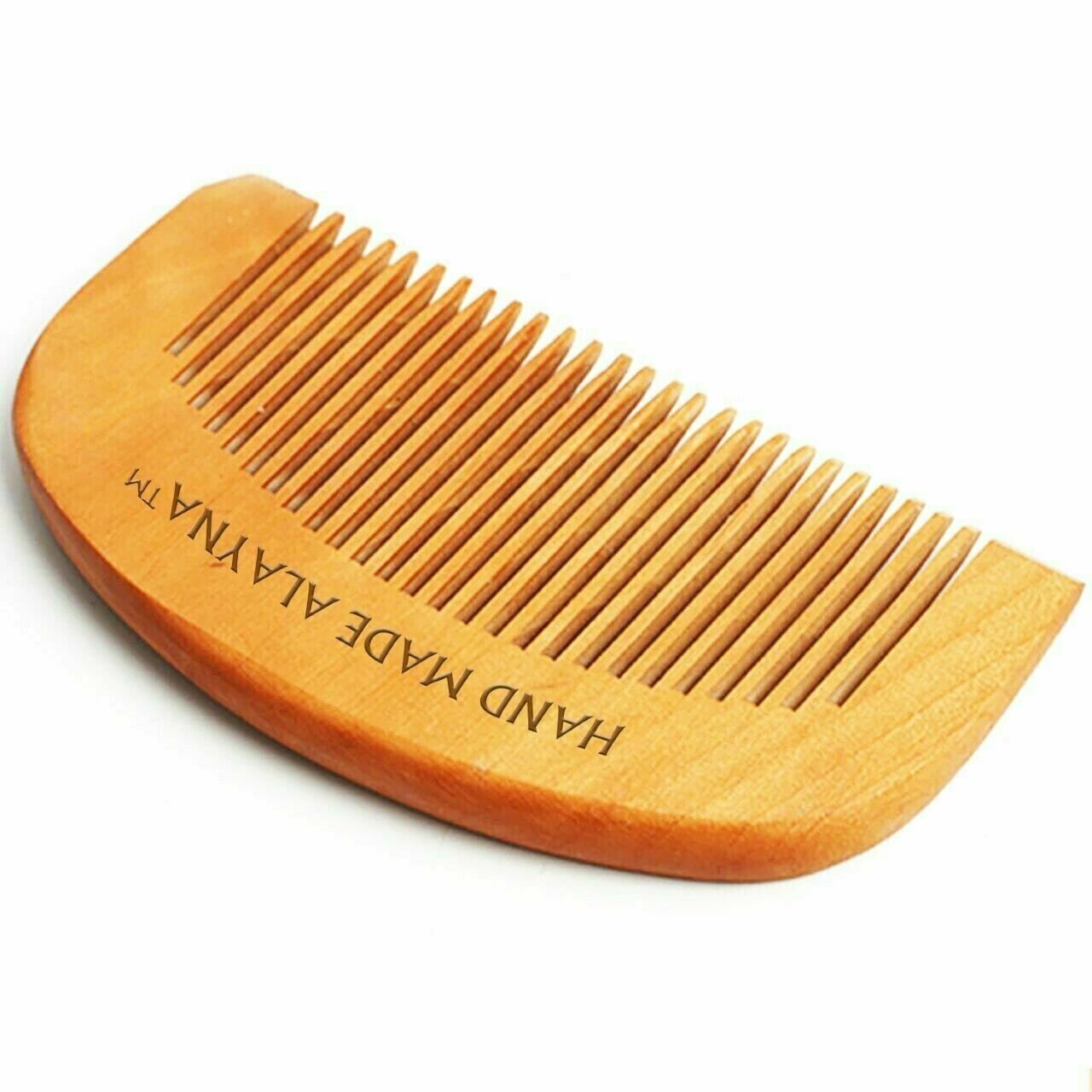 Handmade Wooden Mustache and Beard Comb - Natural Sandalwood Grooming Tool