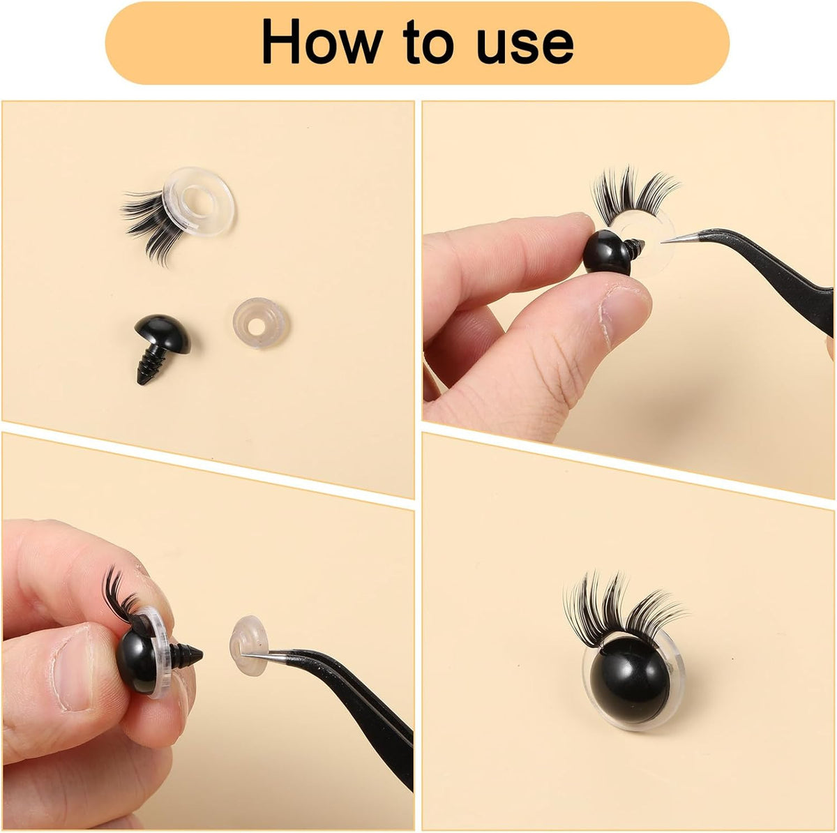 20 Pcs Doll Lashes for Amigurumi & Plush Toy Crafting - Safety & Easy to Apply