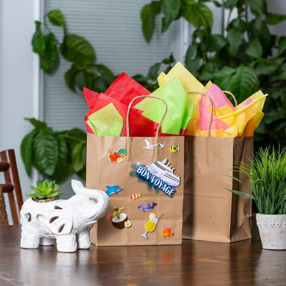 Brown Kraft Paper Gift Bags with Handles - Bulk Pack of 50