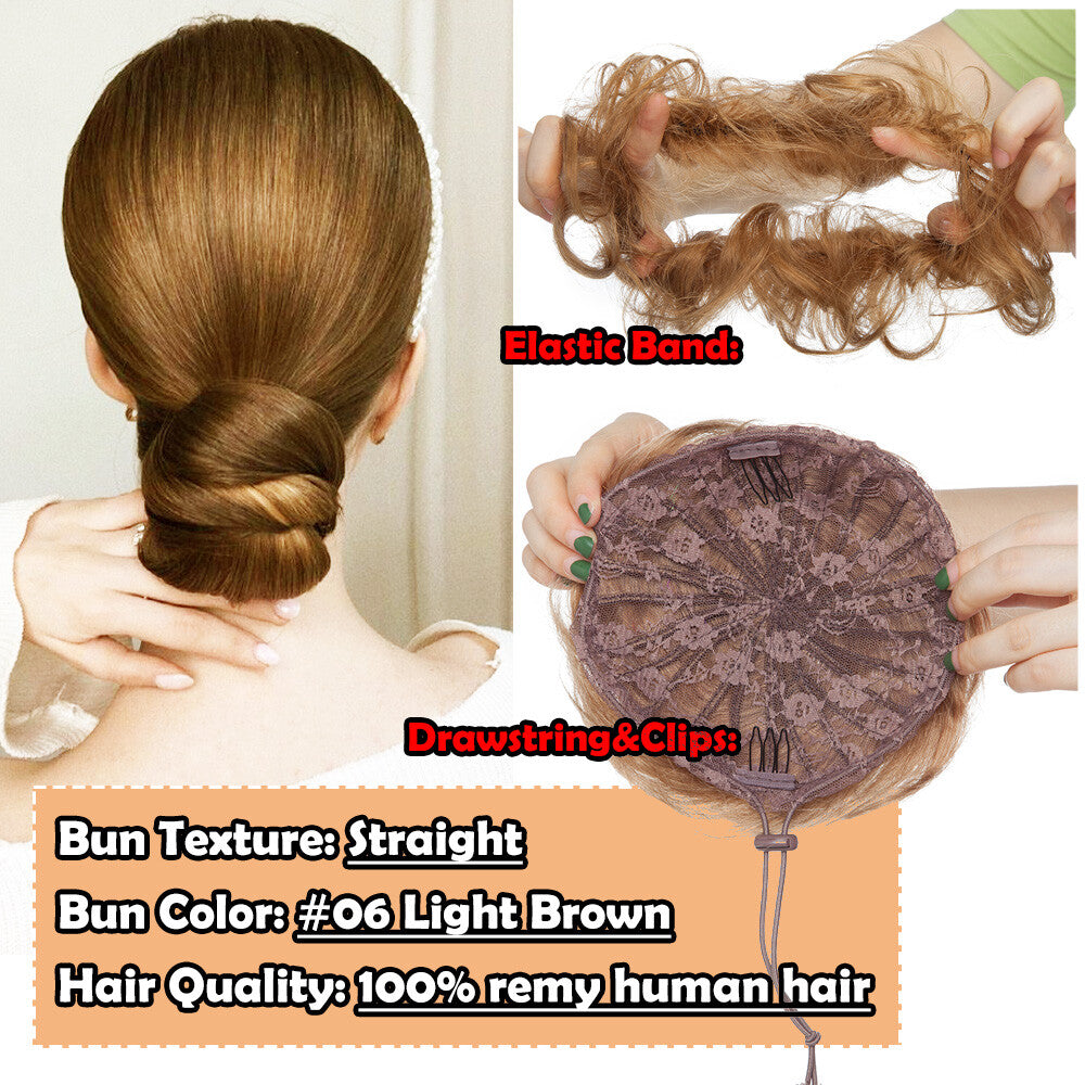 Remy Clip-In Hair Extensions - Messy Bun Hairpiece in Multiple Colors & Styles