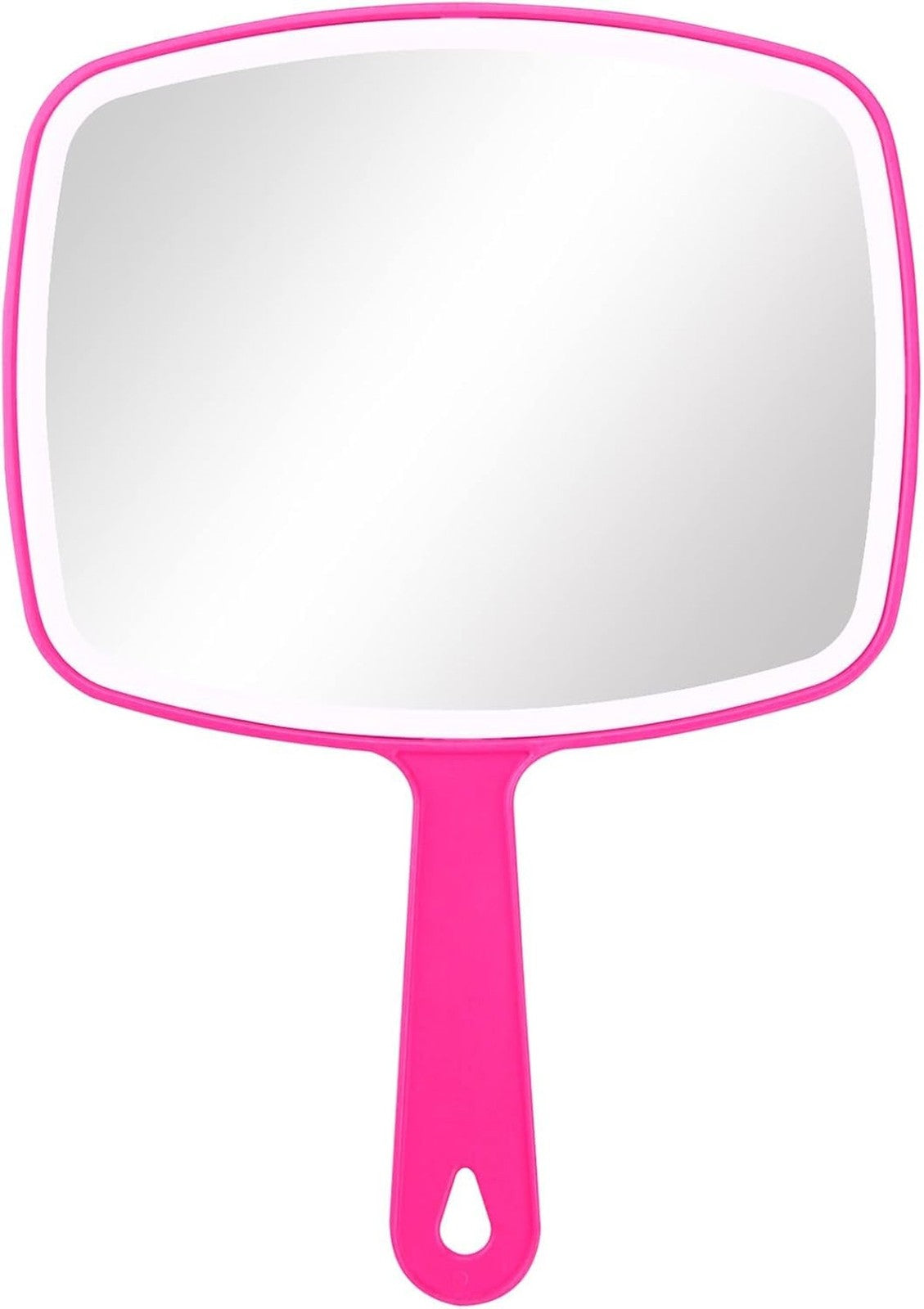 Handheld Vanity Mirror with Hanging Hole - 7.4 in W x 10.4 in L, Pink