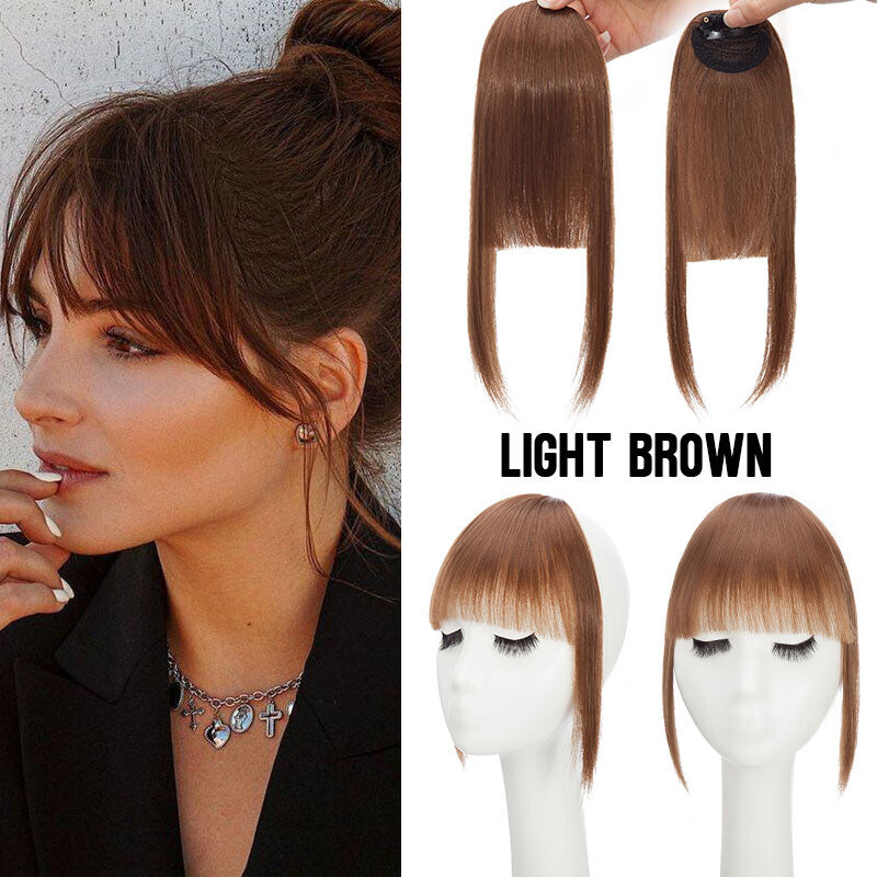 Clip-In Thin Neat Bangs Hairpiece for Front Fringe Hair Extensions