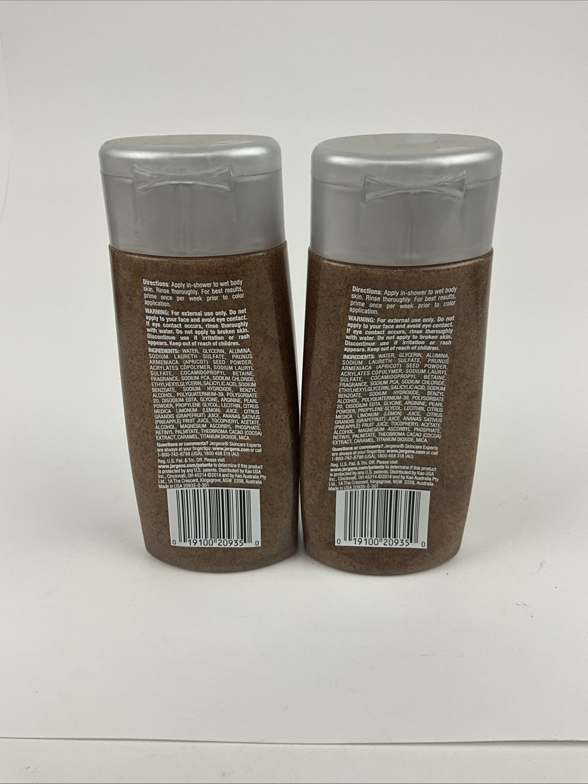 2 Jergens Natural Glow Color Primer In-Shower Scrub 5.5 fl oz each