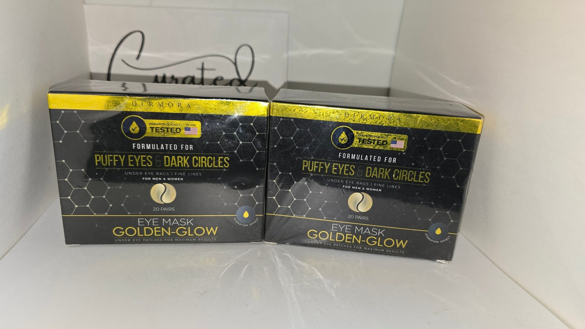 2 Pack Under Eye Patches for Puffiness Dark Circles - Dermora Golden Glow