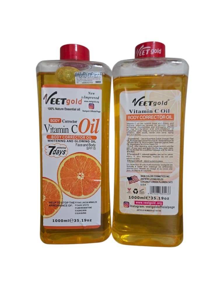 Vitamin C Body Corrector Oil with SPF 15 - Brightening & Sun Protection - 2pcs 1000ml