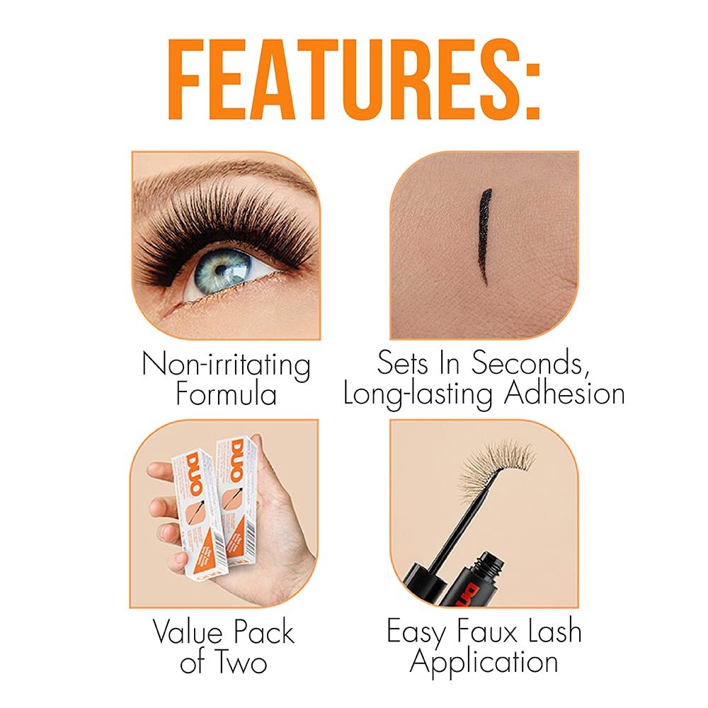 Dark Lash Adhesive for False Eyelashes - Brush-On, Waterproof, 5g