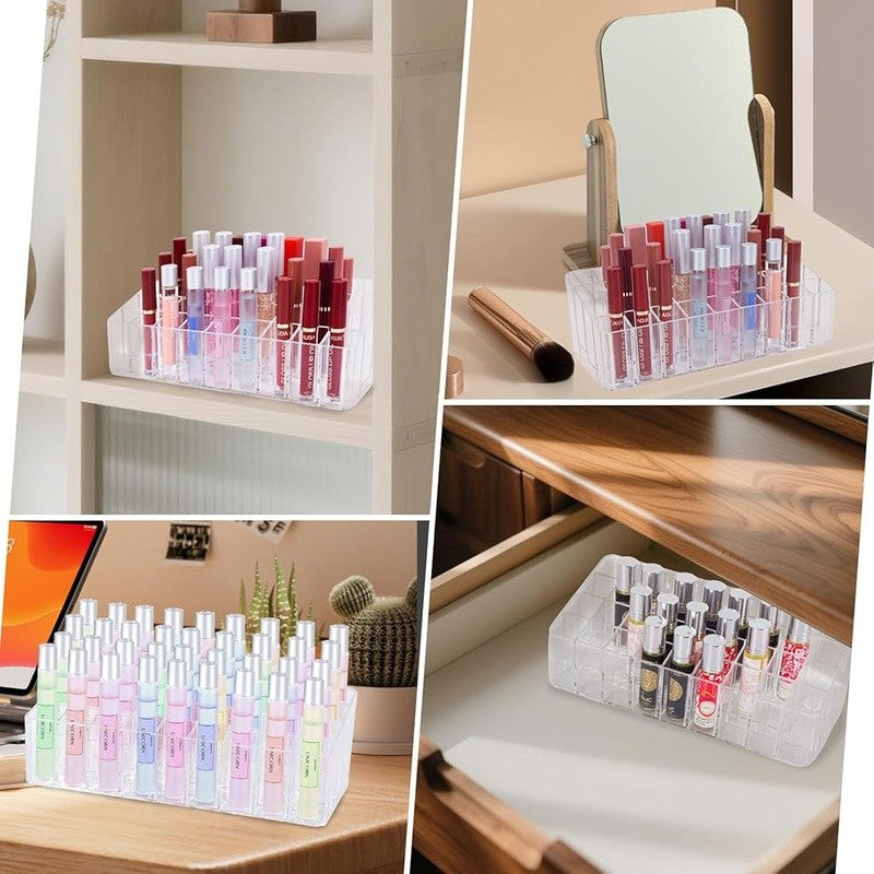 Acrylic Lip Gloss Organizer with 36 Slots - Makeup & Perfume Display Case