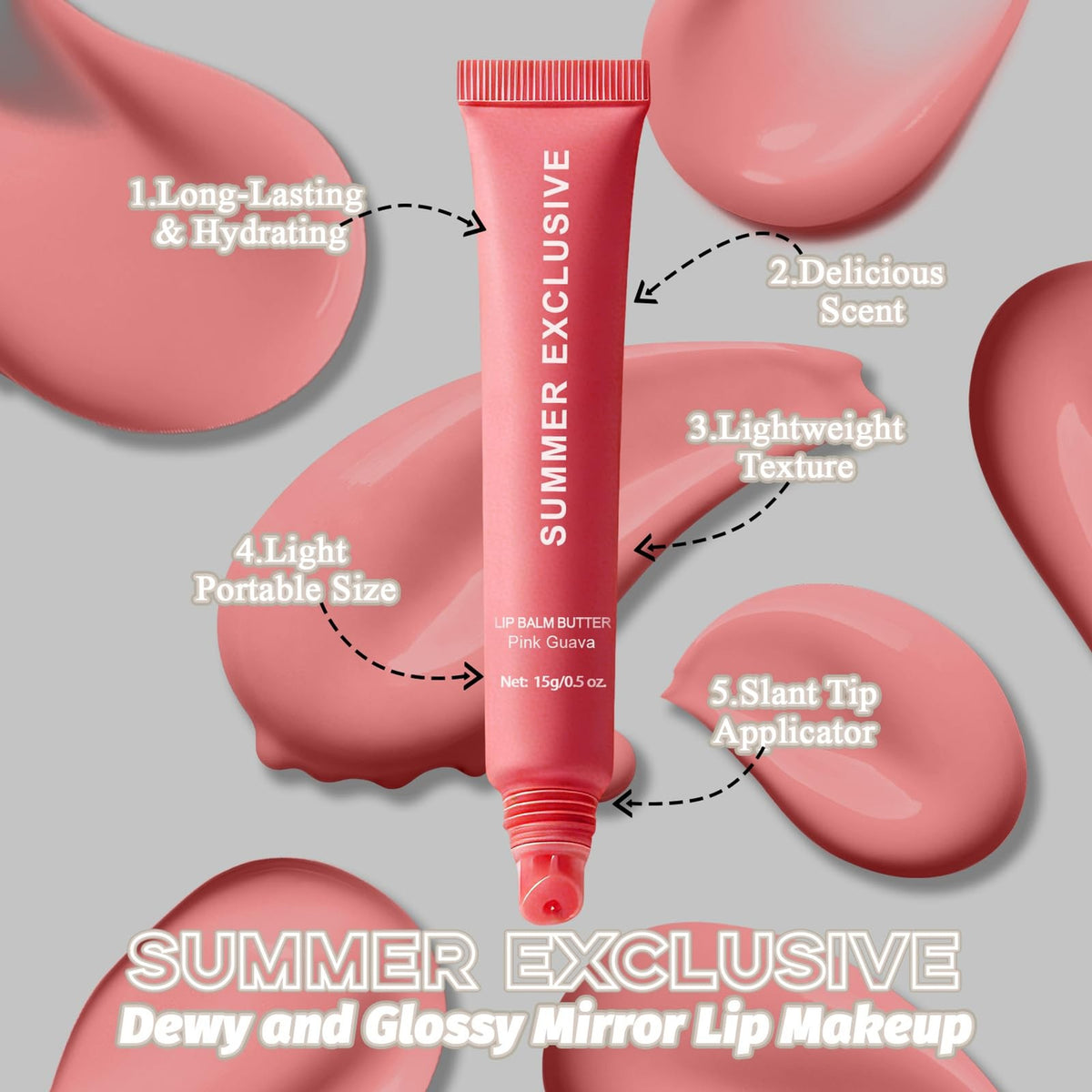Hydrating Summer Tinted Lip Balm Set with Shea & Olive Oil - Natural Moisturizer