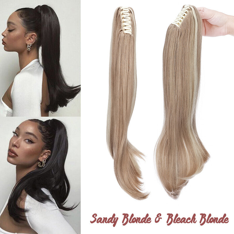 30-Inch Fluffy Ponytail Hair Extension with Claw Clip - Straight & Wave Styles