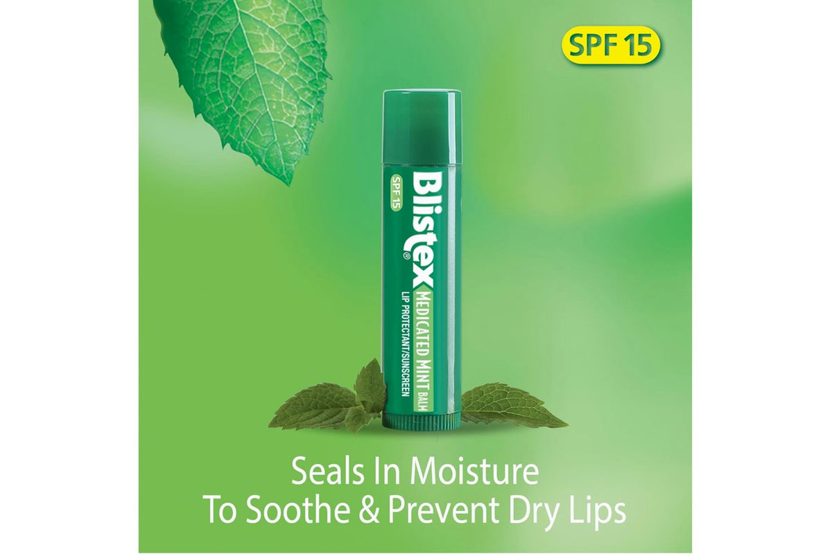 Medicated Mint Lip Balm with SPF 15 - Moisturizing & Sun Protection