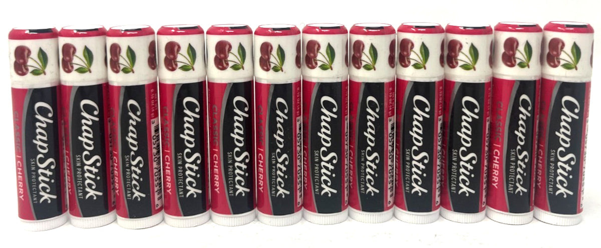 ChapStick Classic Cherry Lip Balm Pack - Sealed 0.15 oz Each, Pack of 12