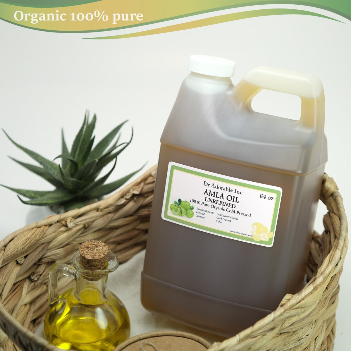 Organic Amla Oil 64 oz - Cold Pressed Hair & Skin Care