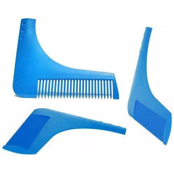 Beard Shaping Tool for Precise Lineups & Symmetry - Blue 7-in-1