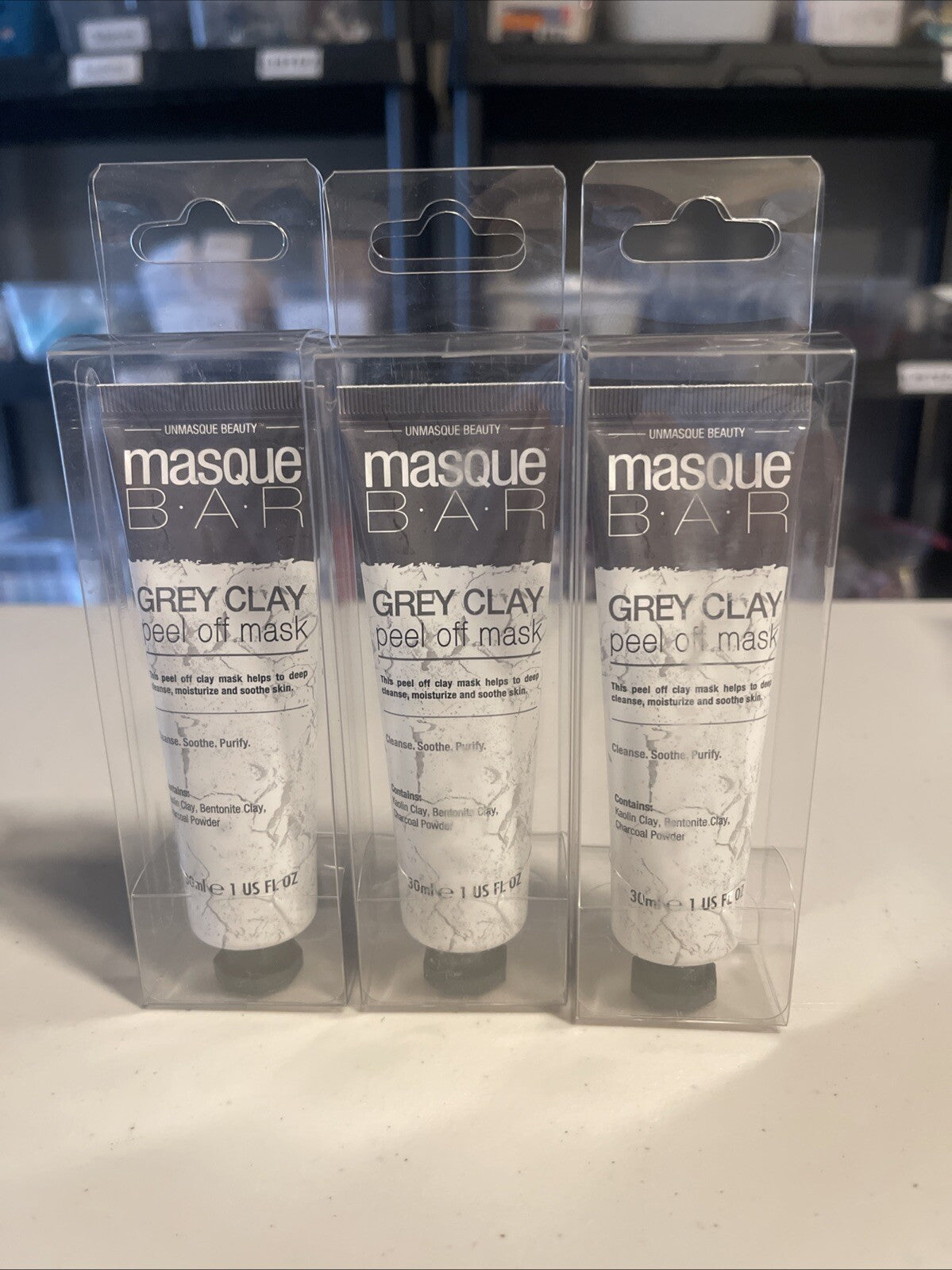 Grey Clay Peel Off Face Mask - 1 oz (Pack of 3)