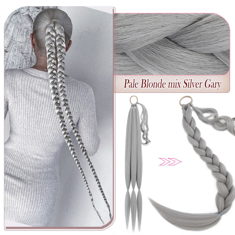 34-Inch Thick Braiding Hair Extensions for Ponytail Wraps - Multiple Colors
